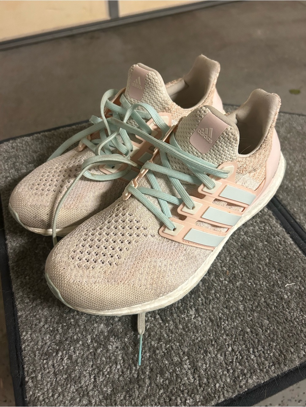 adidas Women's Pink and Mint Athletic Running Shoes